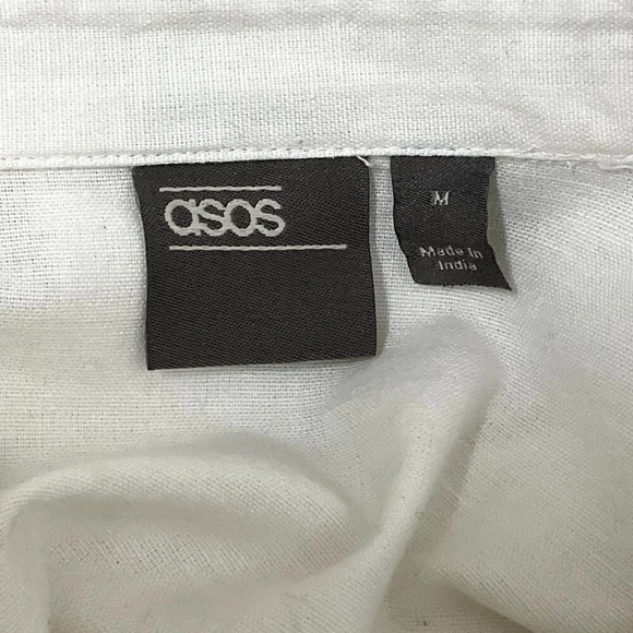 Asos Top Women M Medium Multicolor Linen Collared Embroidery Cowboy Ranching - Picture 4 of 5